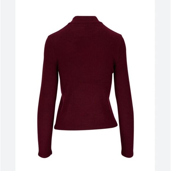 VINCE Women's Cozy Mock Neck Cherry Wine V971584340 Large $225 - Picture 5 of 10